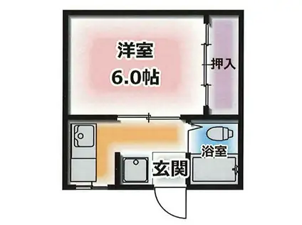 グラディート神戸II(1K/4階)の間取り写真