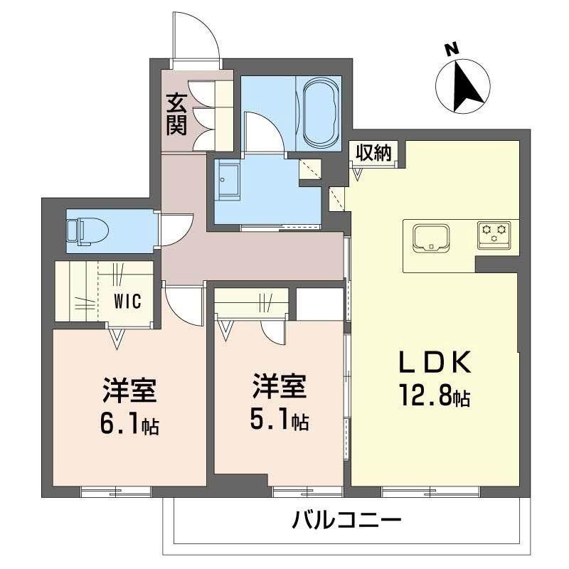 LE CHAINON(2LDK/2階)の間取り写真