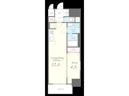 ファンファーレ黄金(1LDK/10階)の間取り写真