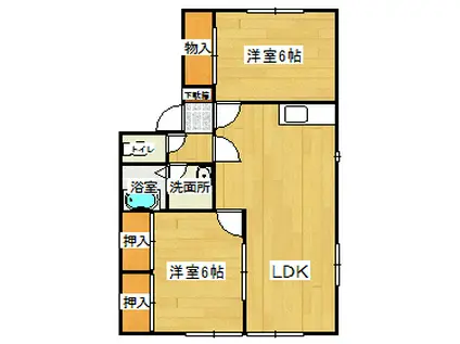 エール日の里II(2LDK/1階)の間取り写真