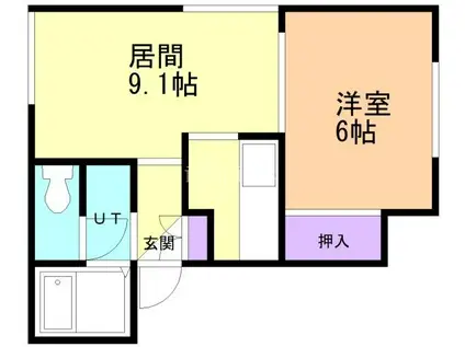 シティパレス(1LDK/1階)の間取り写真