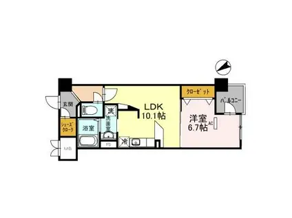 COCO MARINI(1LDK/2階)の間取り写真