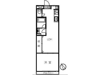 渋谷マンション(1LDK/9階)の間取り写真