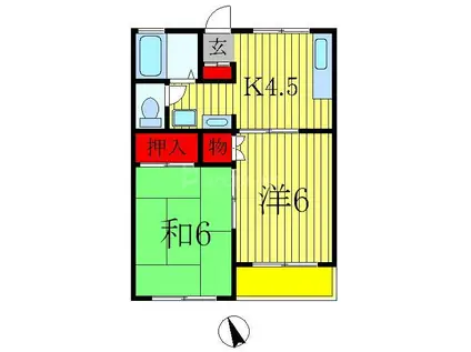 グリーンパレス I(2K/1階)の間取り写真