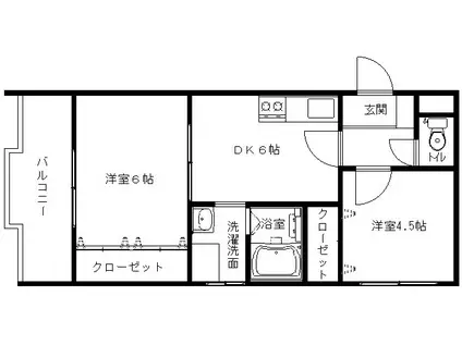 ナカノハイツパート5(2DK/3階)の間取り写真