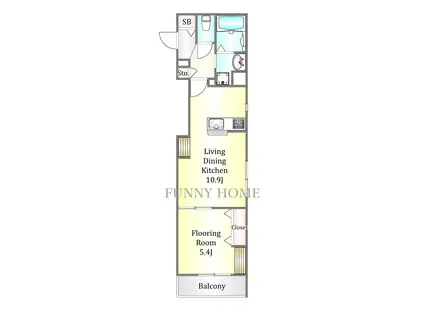 アルタイル 等々力(1LDK/3階)の間取り写真