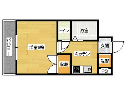 第2植野ビル(1K/3階)の間取り写真