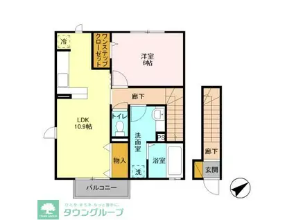 さくら館III(1LDK/2階)の間取り写真