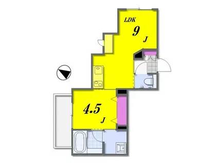 LAULEA COURTラウレア・コート(1LDK/3階)の間取り写真