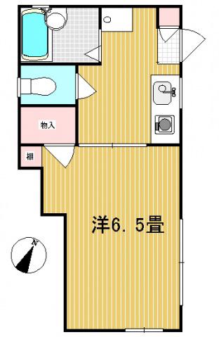 テラスK&K(1K/2階)の間取り写真
