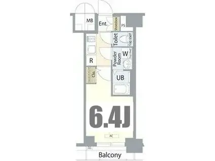 エスリード鶴舞グランパークス(1K/6階)の間取り写真