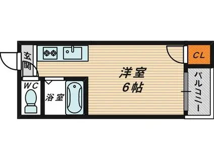 サンスリーハイツ京橋(ワンルーム/2階)の間取り写真