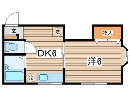 タイガーフラッツ(1DK/1階)の間取り写真