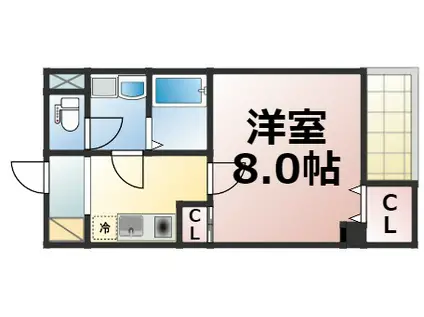 クイーンライフ東今里(1K/7階)の間取り写真