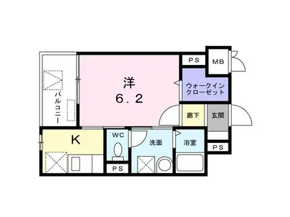 よしビル(1K/3階)の間取り写真