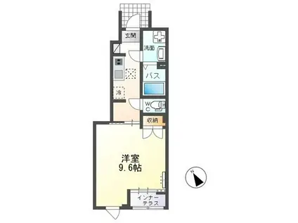 日立市金沢町アパート(1K/1階)の間取り写真