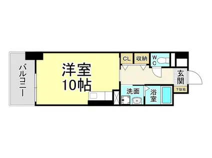 ラインスター三萩野(ワンルーム/1階)の間取り写真