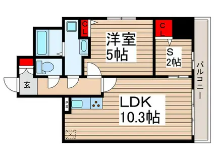 モアナレジデンス(1SLDK/6階)の間取り写真