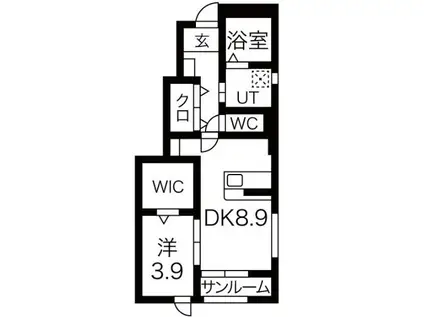M&T神町北III(1LDK/1階)の間取り写真