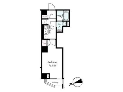 AZEST上板橋(1K/2階)の間取り写真