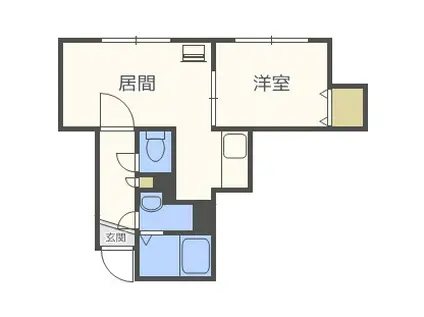 JUNJUNハウス発寒(1DK/2階)の間取り写真