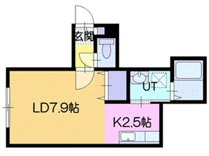 ナチュリラIII(1K/1階)の間取り写真