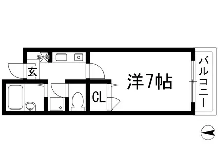 エクセルコート中山(1K/2階)の間取り写真