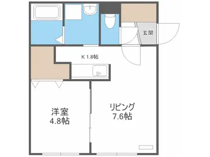 GRADO(1LDK/1階)の間取り写真