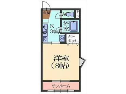 アネモス(1K/1階)の間取り写真