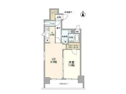 アリュージュ両国(1LDK/5階)の間取り写真