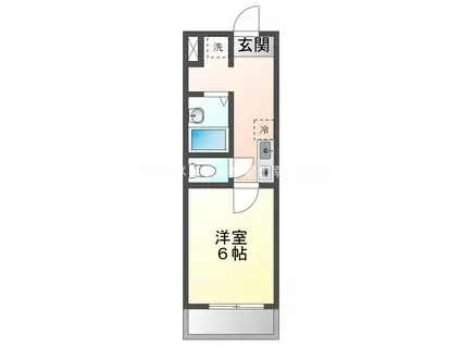 クレシタICHI(1K/1階)の間取り写真