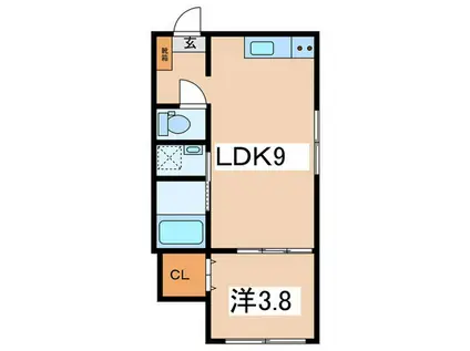 ファウンテンヒルズ新宿町(1LDK/5階)の間取り写真
