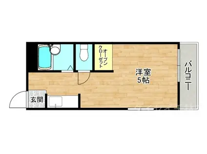 美樹ハイツ(ワンルーム/4階)の間取り写真