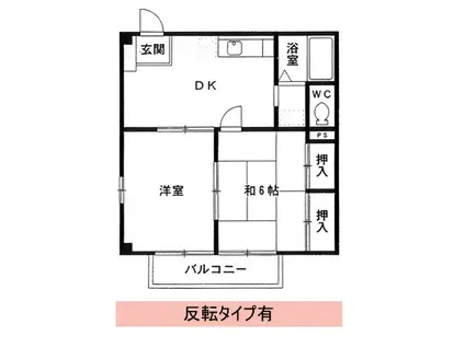 アクティブ高橋B(2DK/2階)の間取り写真