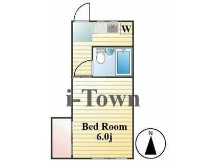 ドミール栄(1K/1階)の間取り写真