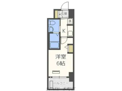 エステムコート難波IVアトリ(1K/10階)の間取り写真