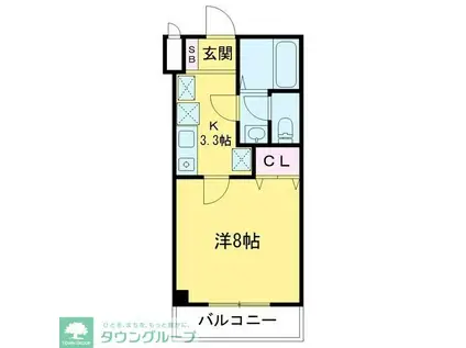 レジデンスヤマザキII(1K/1階)の間取り写真