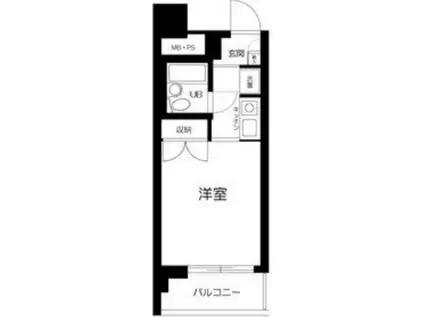 スカイコート戸越銀座(1K/2階)の間取り写真