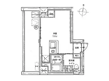 リエス大森ル・ノード(ワンルーム/12階)の間取り写真