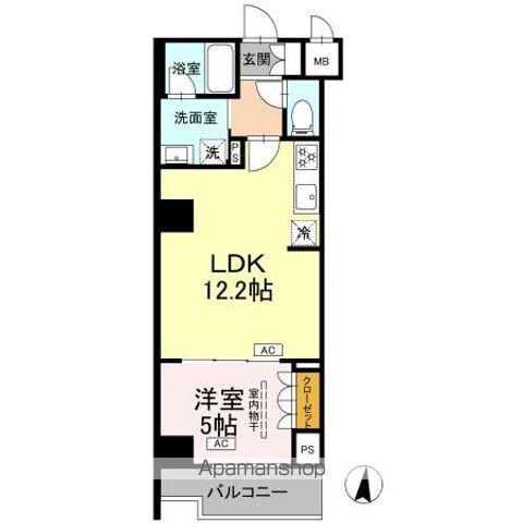 ロイジェント潮見(1LDK/2階)の間取り写真