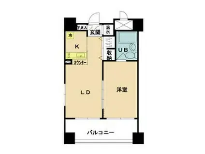 ラ・ペール・モリ(1LDK/12階)の間取り写真