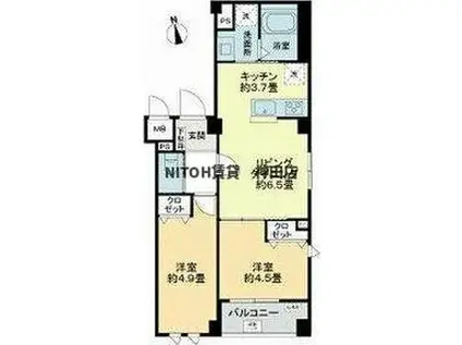 ルミケオ大手町(2LDK/2階)の間取り写真