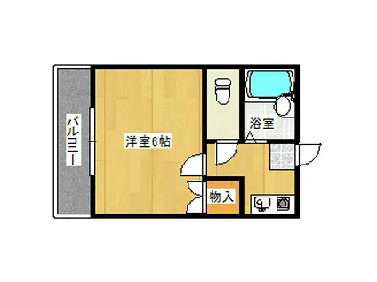 パレス長岡 第3(1K/1階)の間取り写真