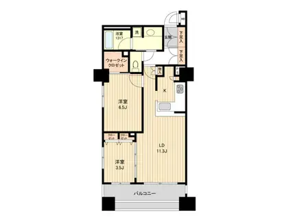 HF銀座レジデンスイースト(2LDK/13階)の間取り写真