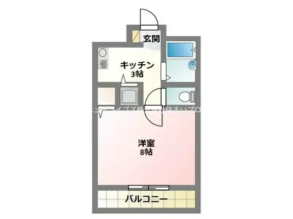 タイホーレジデンス大日3(1K/2階)の間取り写真