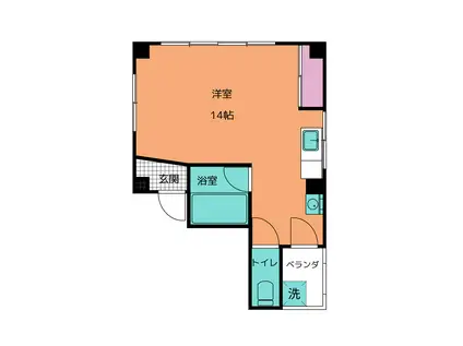 誠和ビル(ワンルーム/3階)の間取り写真