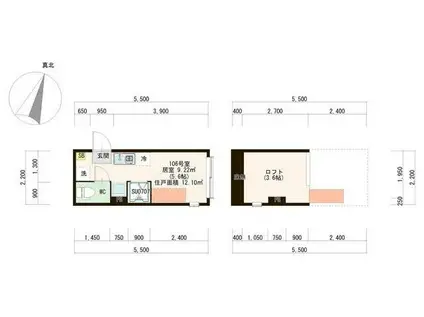 エディフィッシオ小竹向原 IOT 独洗付 フリー 100有(ワンルーム/1階)の間取り写真