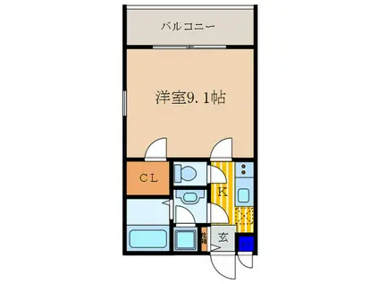 コンフォート花屋町(1K/2階)の間取り写真