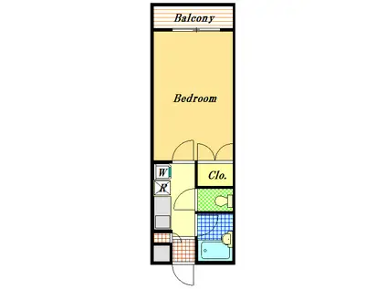 ＪＲ京葉線 新浦安駅 徒歩20分 3階建 築21年(1K/2階)の間取り写真
