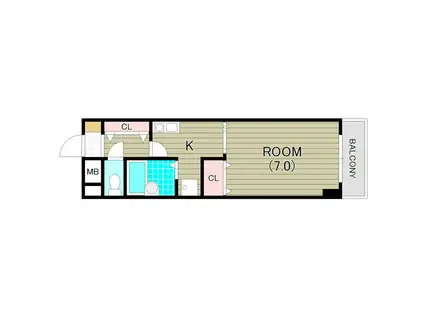 スターシップ(1K/3階)の間取り写真